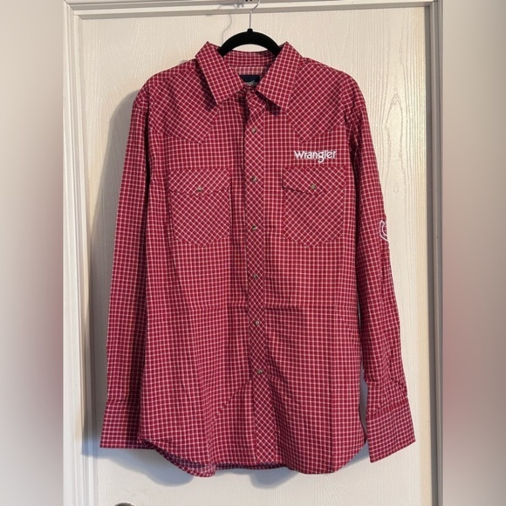 Wrangler Pearl snap rodeo button up Large NEW MARKET SAMPLE